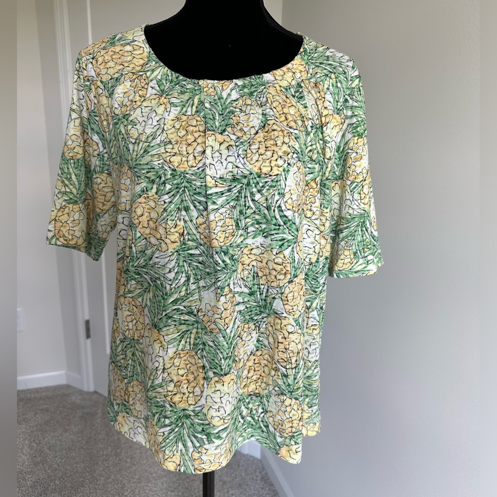Women’s Christopher & Banks Pineapple Top - Picture 3 of 7